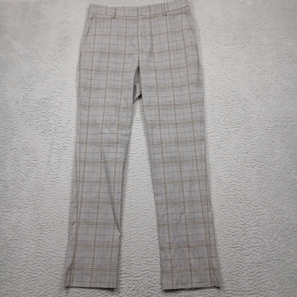 Tommy Hilfiger Men's Dress Pants 30x32 Plaid Flat Front Stretch Trousers
